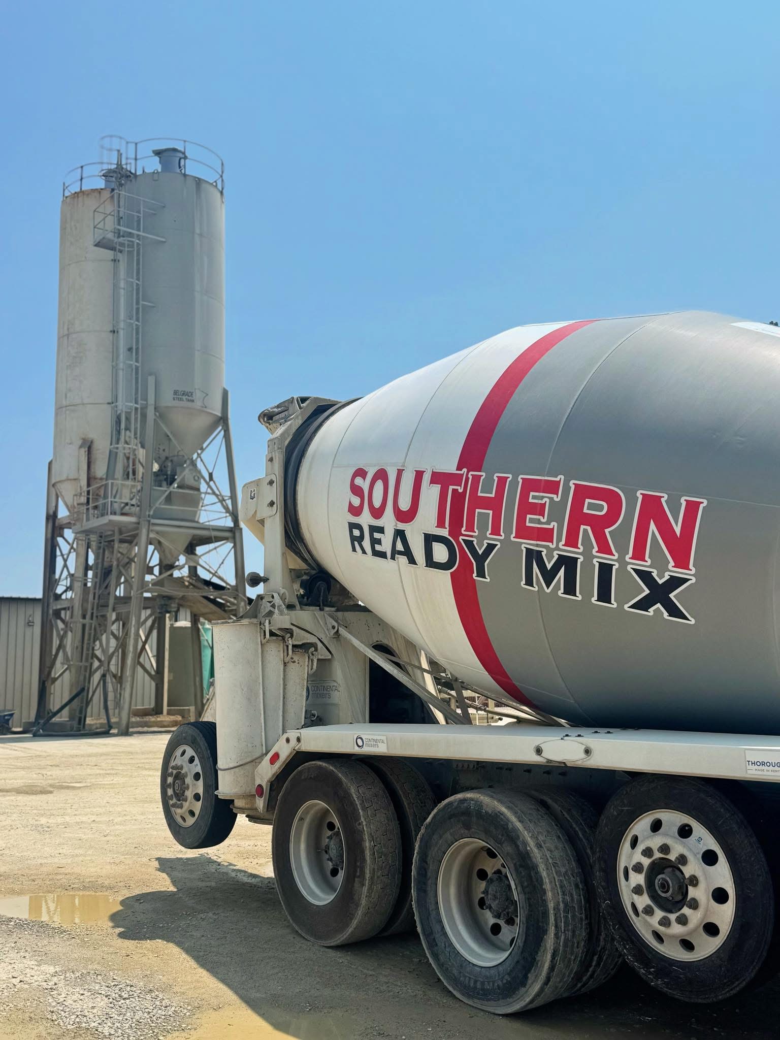 Southern Ready Mix truck at concrete plant facility